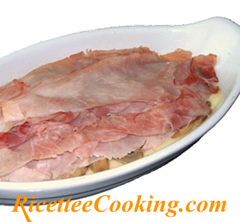 Scamorza con funghi e prosciutto cotto